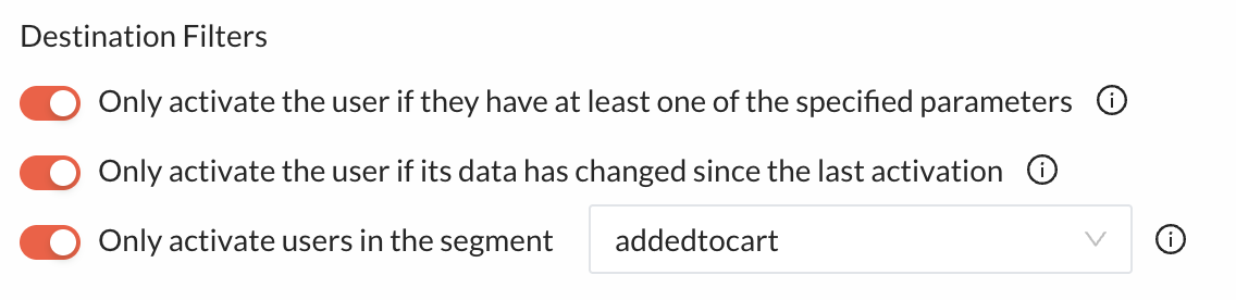 Destination filters for conservative MTUs